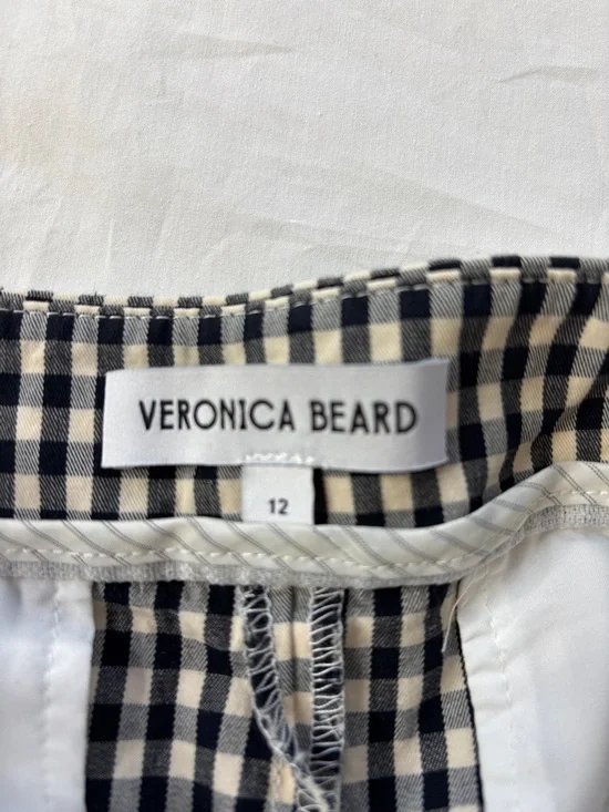 🖤 Veronica Beard Gingham Pants Womens 12 Black White Stretch Lined Career 🖤 - Picture 11 of 14